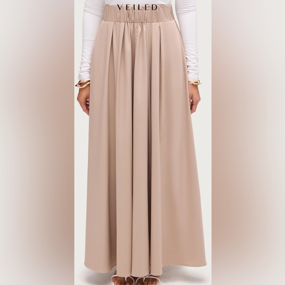 Veiled Everyday Tencel Bamboo White XL Maxi Skirt for Women